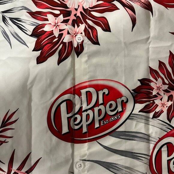 Dr. Pepper Button Up Hawaiian Shirt Size M Like New - Picture 5 of 5